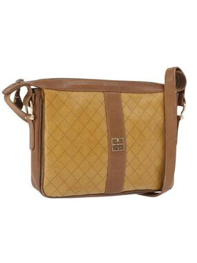 Authentic GIVENCHY Shoulder Bag PVC Canvas Beige Gold